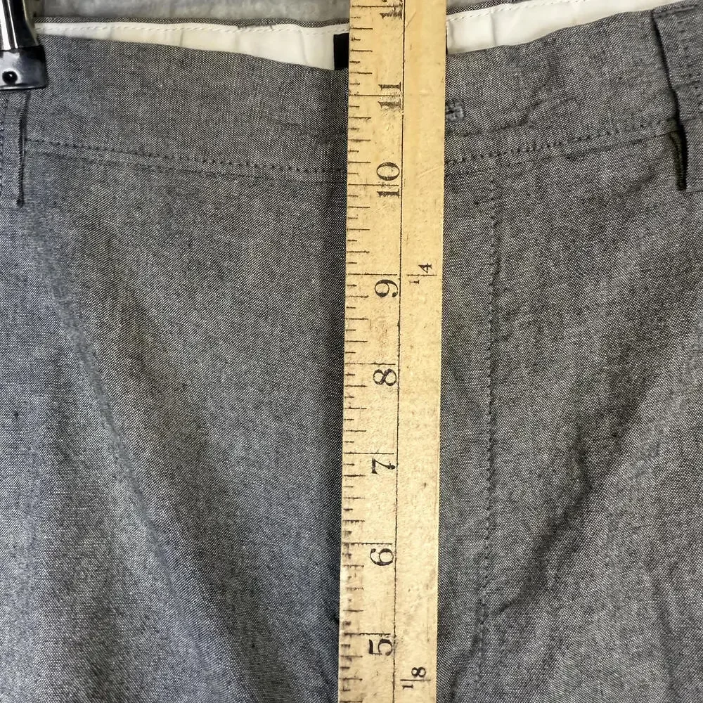 J. Crew Men's Size 35 Rivington Gray Flat Front Chino Shorts Cotton